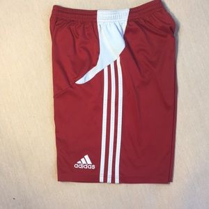 Adidas Boys red and white shorts size XL